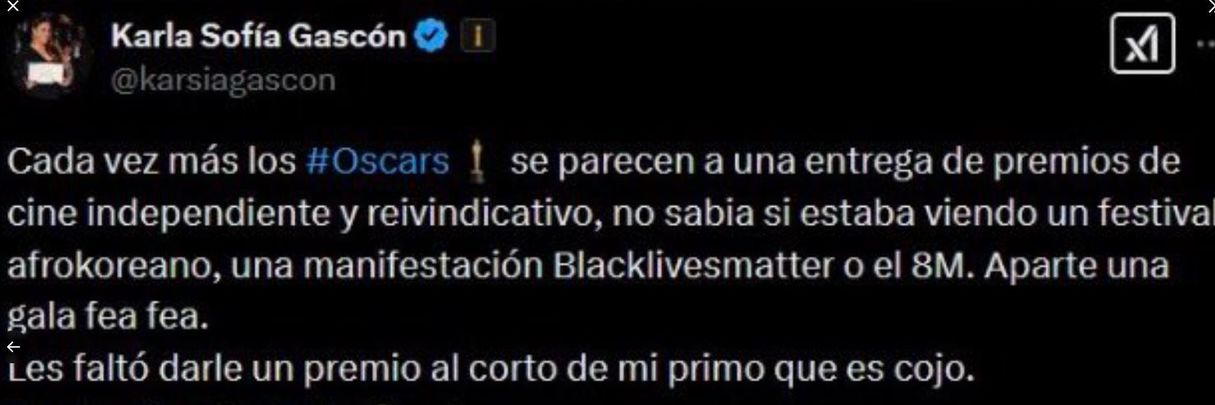 KARLA TUIT Oscar / @karsiagascon