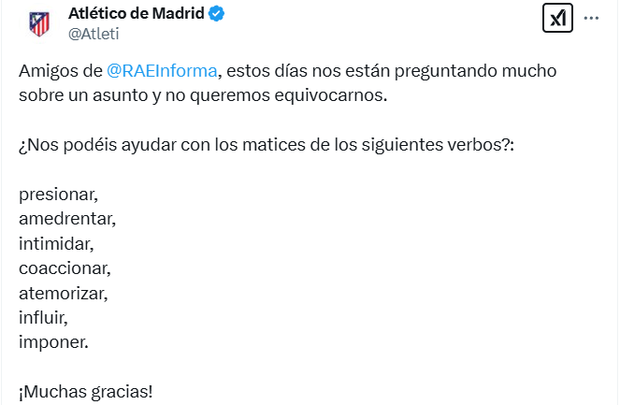 Tuit del Atlético de Madrid / @ATLETI