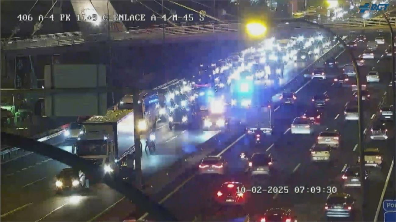 Tráfico complicado en Madrid, con retenciones en la A-4 y la A-2,  a causa de dos accidentes