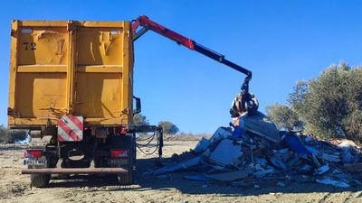 Pinto elimina un macrovertido ilegal de 25 toneladas en un olivar