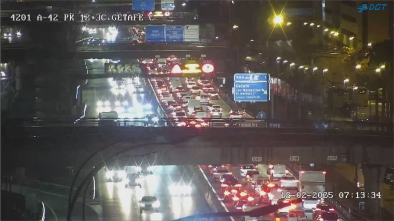 Varios kilómetros de retenciones en la A-42 por un accidente