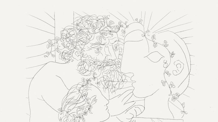 Escultor, modelo en cuclillas y cabeza esculpida (1930-1937) / ARCHIVO