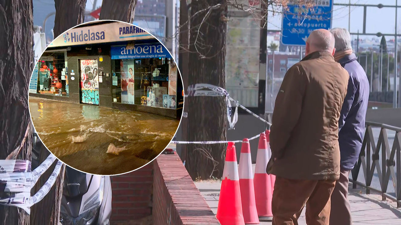 Rotura de una tubería en Avenida de América: 180 viviendas sin agua tras la riada nocturna