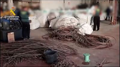 Siete detenidos por robar 24 toneladas de cobre de la línea ferroviaria y enviarlo a China