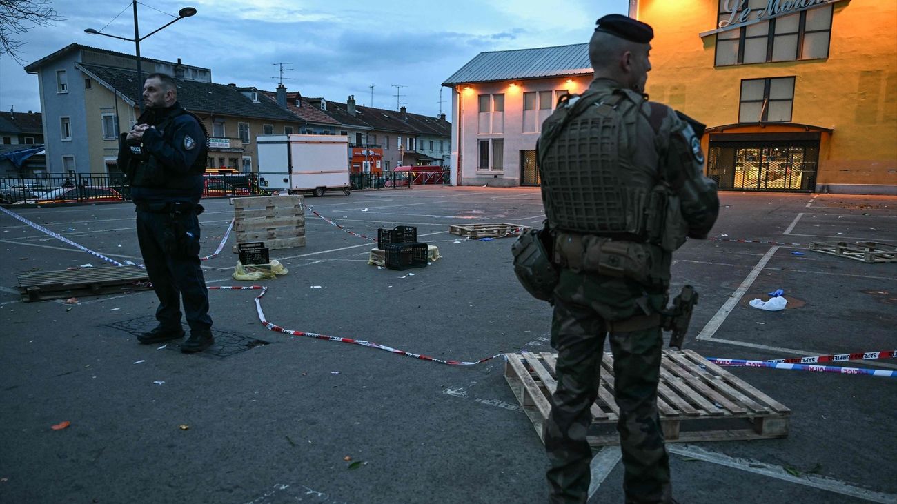 Lugar donde se produjo el ataque con cuchillo en la ciudad francesa de Mulhouse