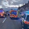 Dos heridos graves tras chocar una furgoneta y un coche en la A-1 en Venturada