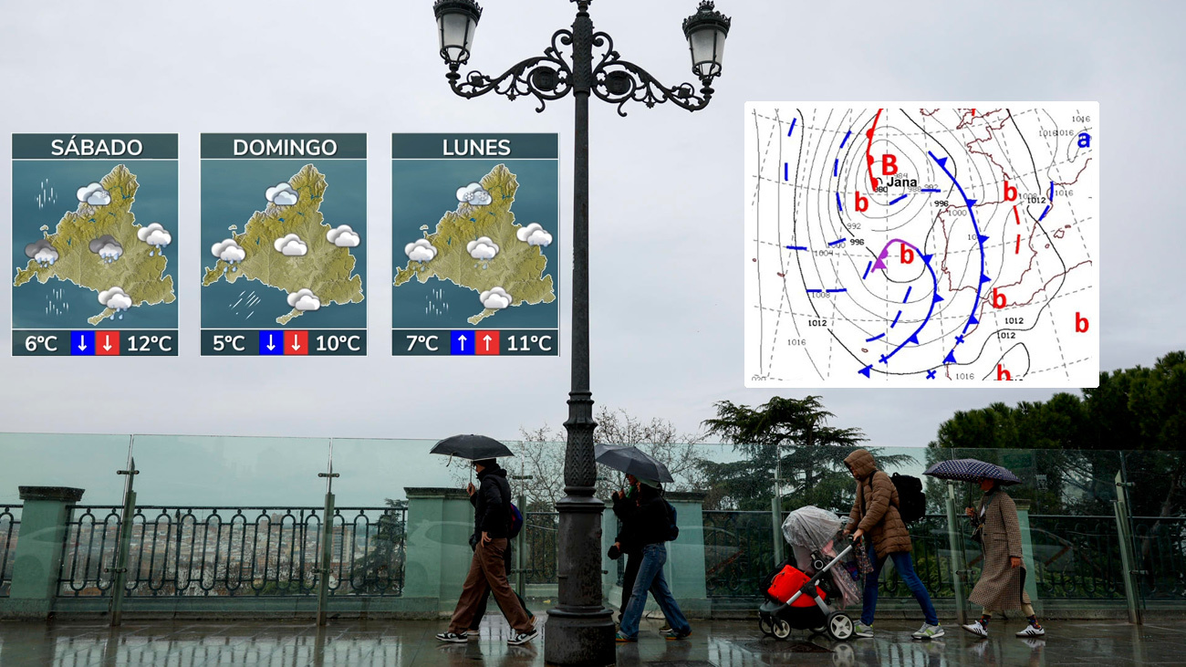 Lluvia, viento, frío y nieve... 'Jana' trae a Madrid un cóctel explosivo este fin de semana