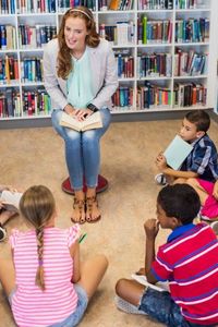 Taller de lectura infantil en una biblioteca pública de la Comunidad de Madrid