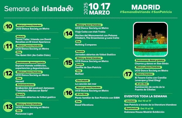 Calendario Semana de Irlanda 2025 / REDACCIÓN