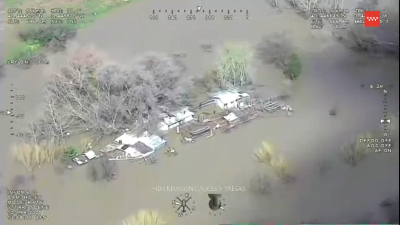 El desbordamiento de los ríos Henares y Jarama visto desde el aire