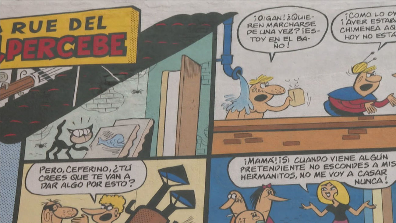 Carabanchel acoge el primer día oficial de Francisco Ibáñez con un mural de '13, Rue del Percebe'