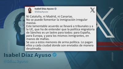 Ayuso llevará a los tribunales el "lamentable" acuerdo sobre inmigración entre PSOE y Junts