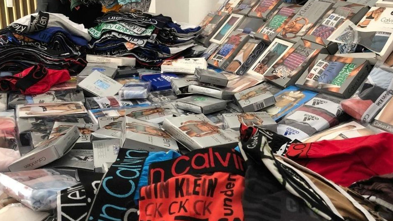 Ropa interior falsificada intervenida por la Guardia Civil (Archivo)