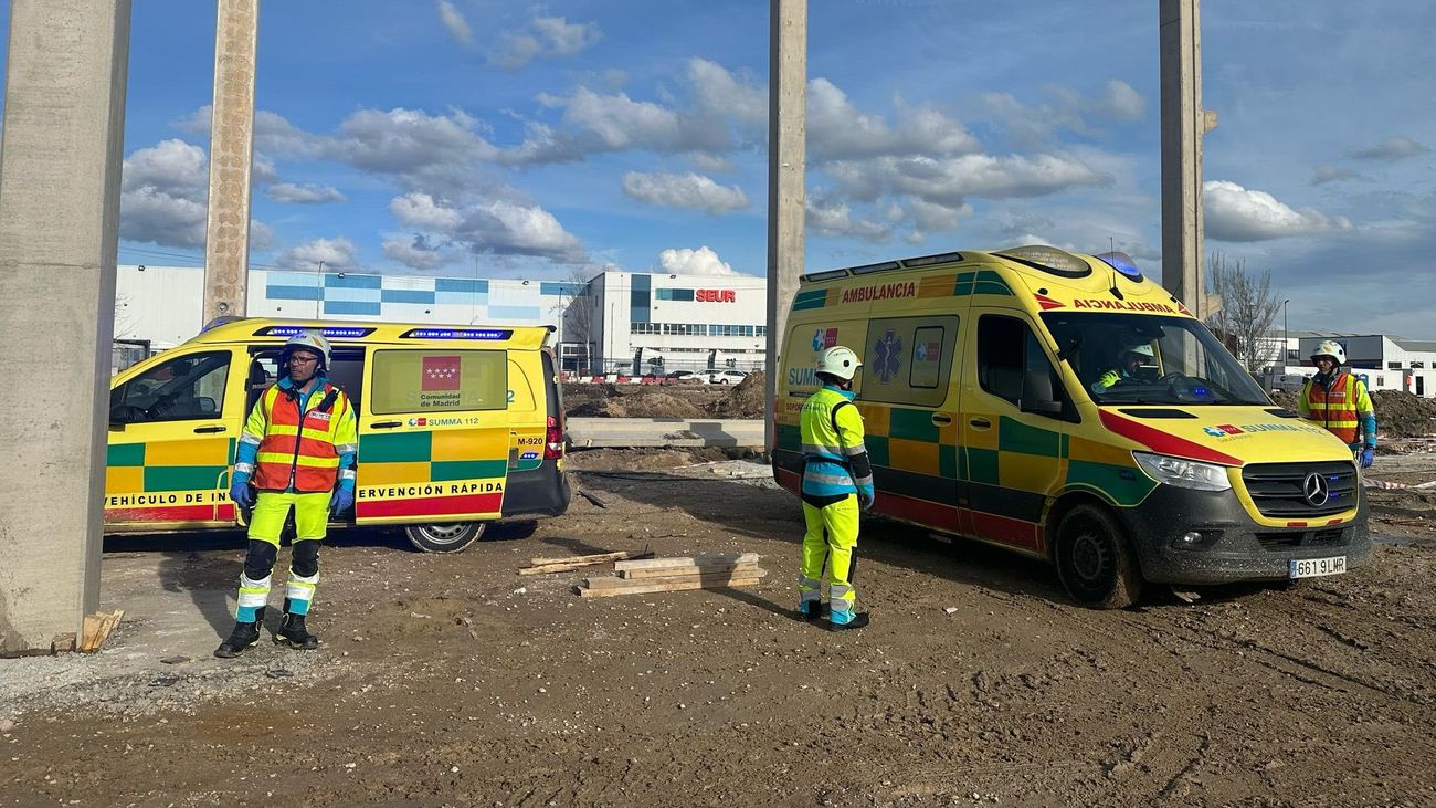 Un trabajador, grave tras caerle una plancha de hormigón en una obra de Getafe