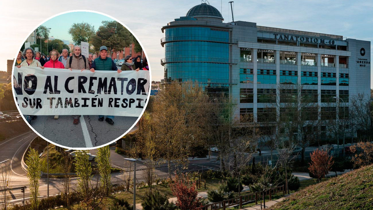 Protesta vecinal contra la construcción de un crematorio junto al tanatorio de la M-40