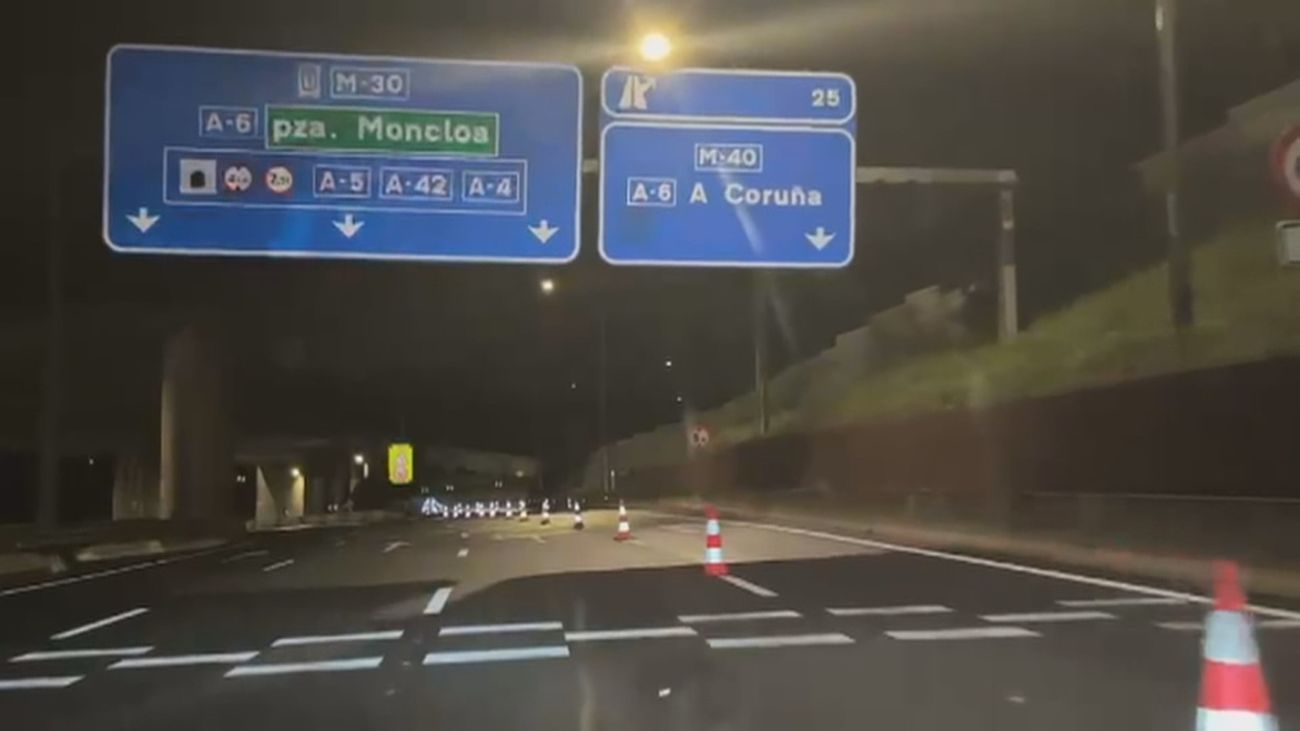 Reabre el ramal de conexión entre la M-30 y la M-40 tras varias horas cortado por la lluvia