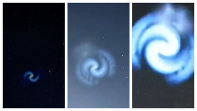 La misteriosa espiral azul vista en el cielo