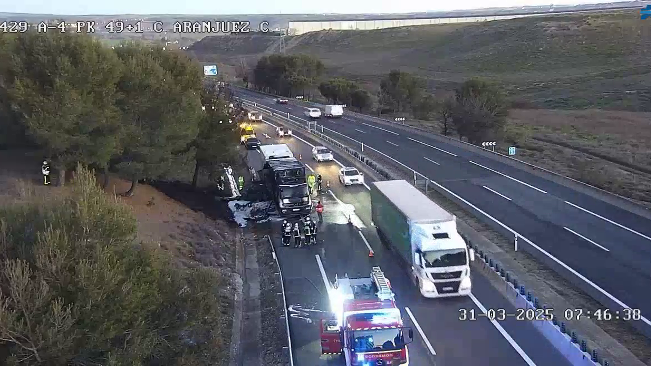 Incendio camión en la A-4