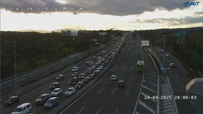Tráfico intenso en las carreteras de acceso a Madrid tras la Semana Santa