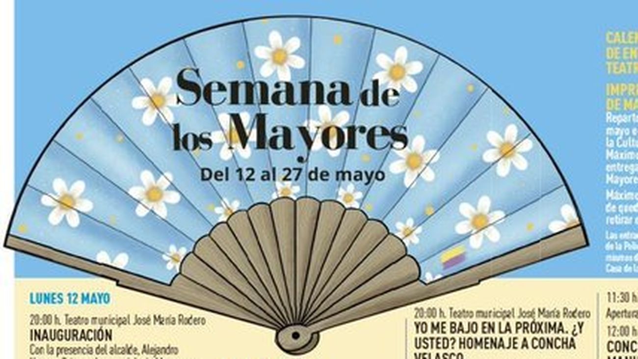 Cartel de actividades programadas en la Semana de los Mayores de Torrejón