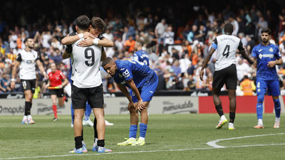 3-0. Una aciaga primera parte condena al Getafe en Valencia