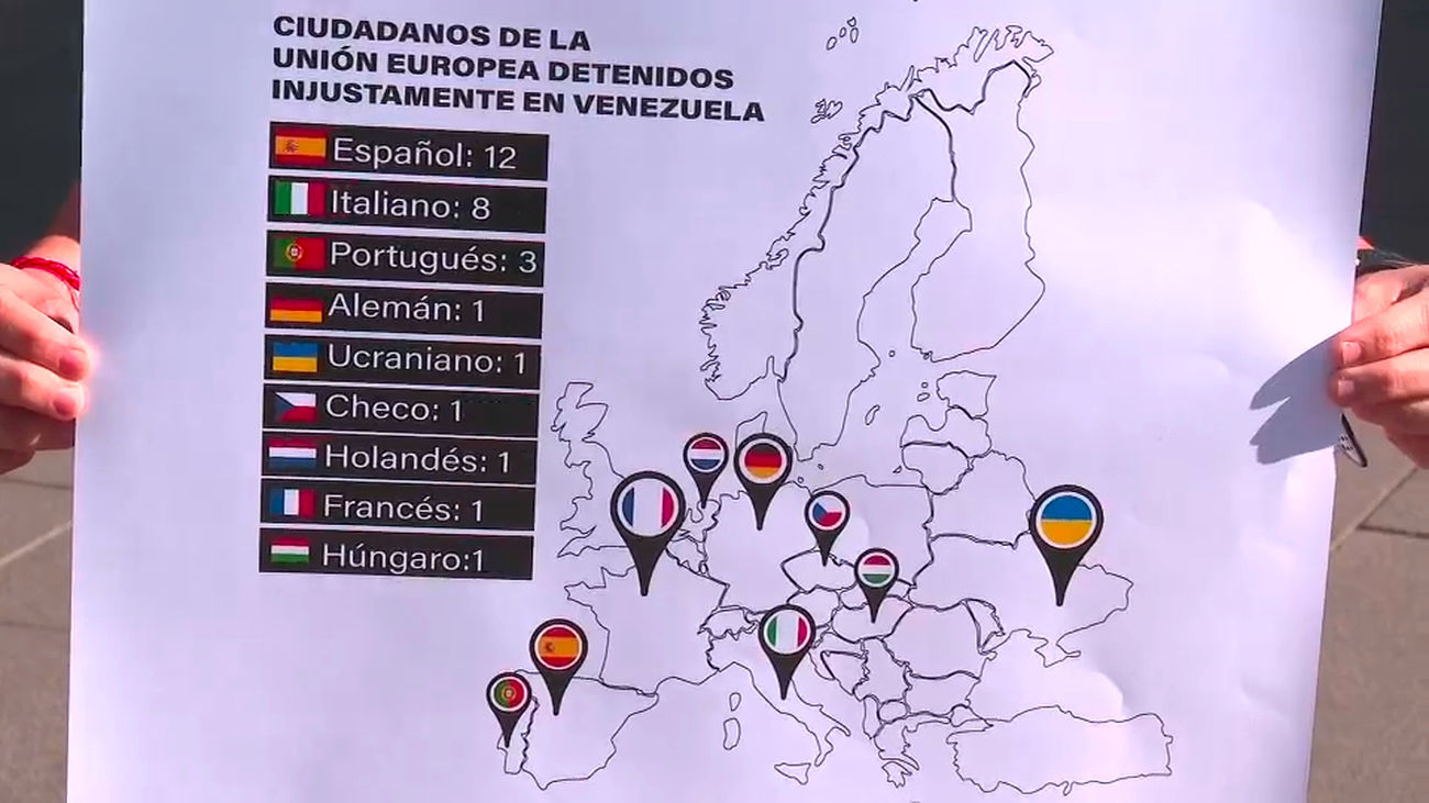 Familiares de presos políticos europeos en Venezuela reclaman en Madrid su liberación