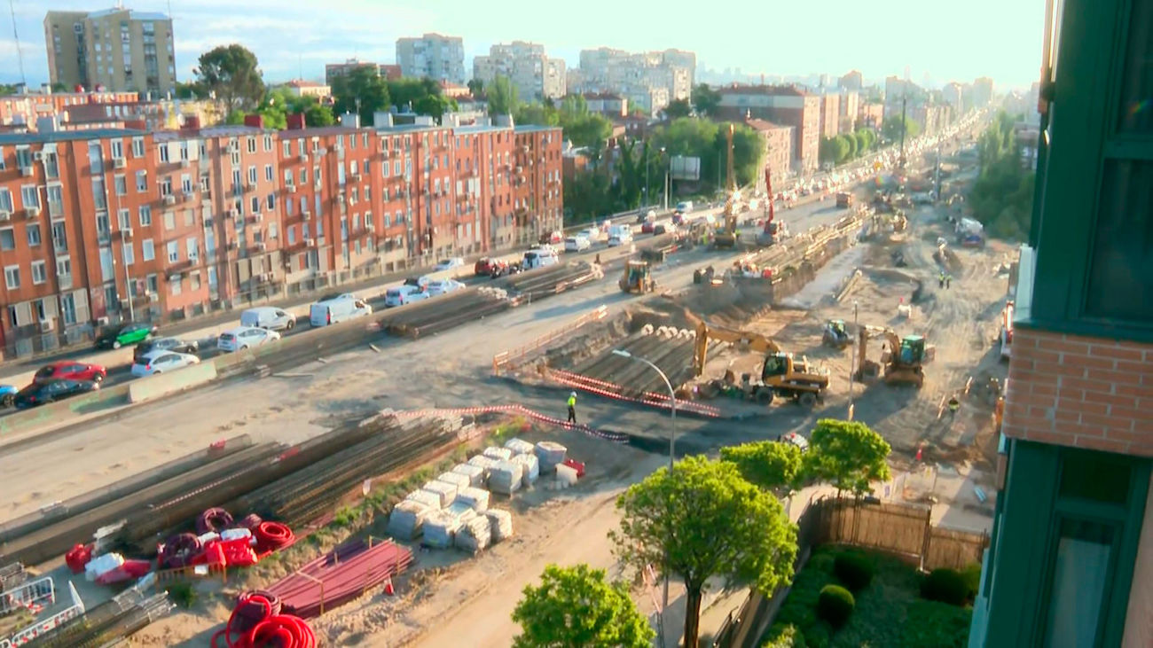 Así se ve desde las alturas el avance del soterramiento de la A-5 tras 6 meses de obras