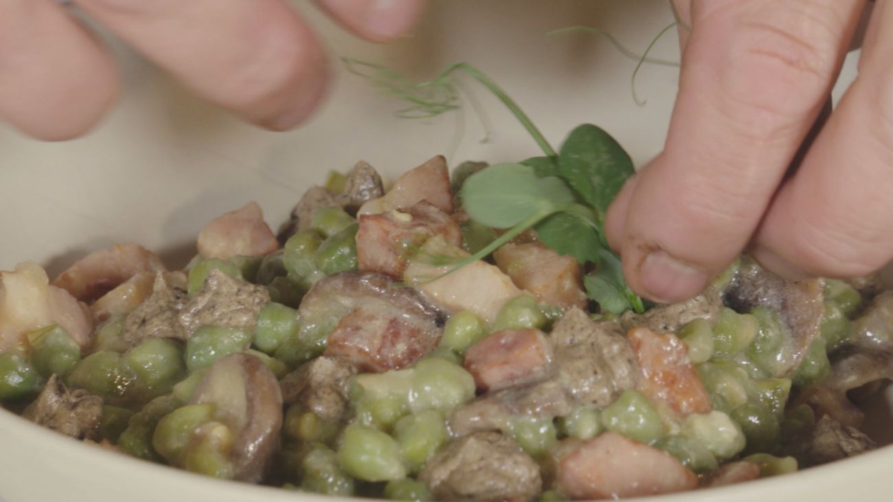 Sabor a Madrid: Garbanzos verdes a la carbonara en Daganzo de Arriba