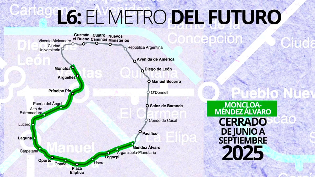 60 autobuses de EMT para suplir el corte de la L6 de Metro de junio a septiembre