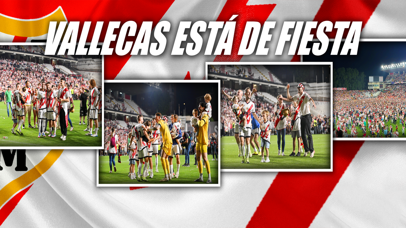 El Rayo Vallecano se da un baño de masas en la Fuente de la Asamblea