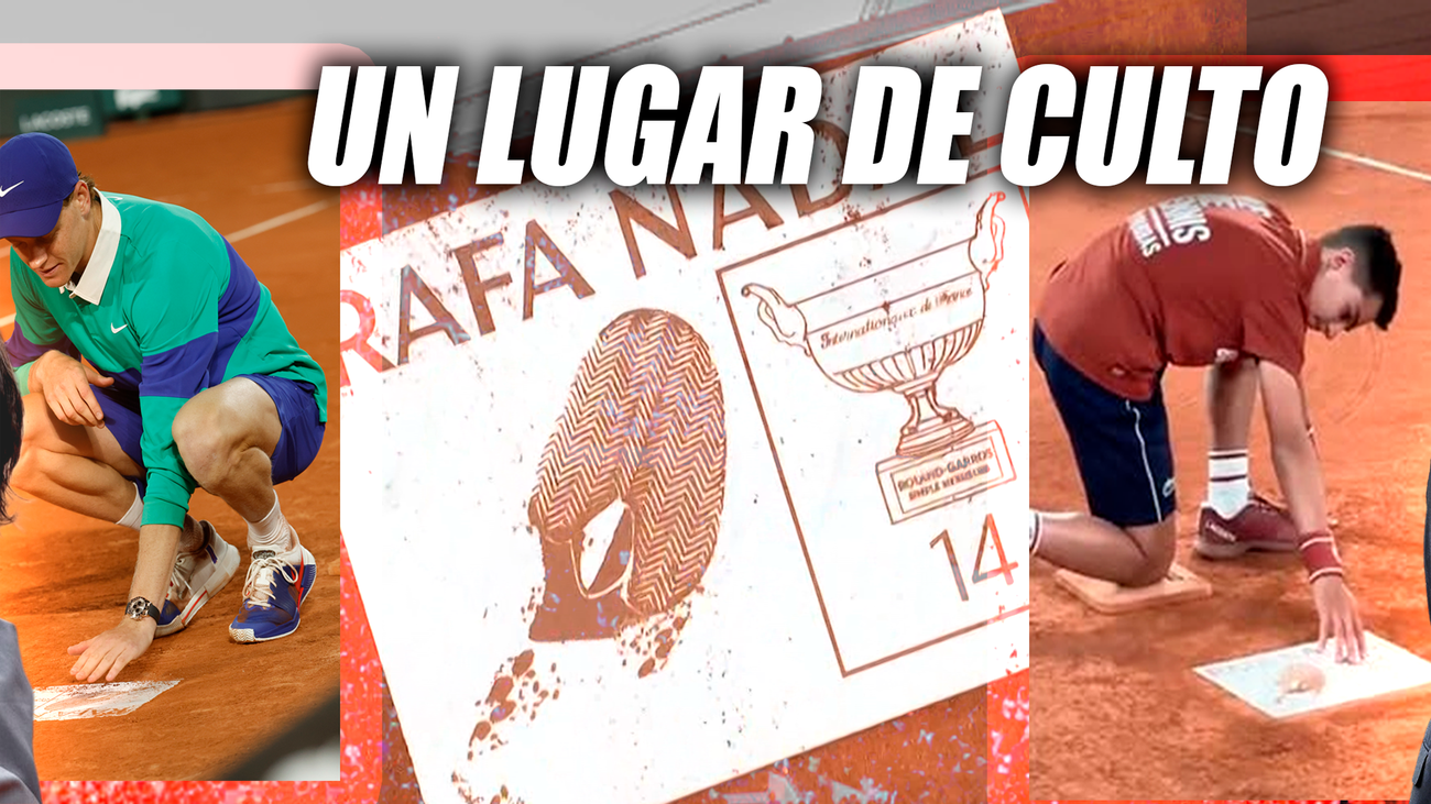 La placa con la huella de Nadal en Roland Garros ya es un lugar de culto