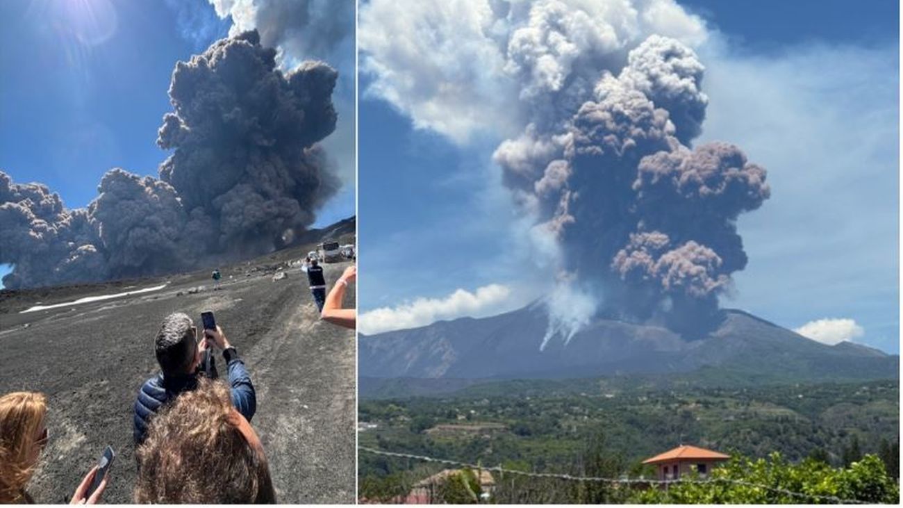 Turistas huyen del Etna para salvar sus vidas tras entrar en erupción