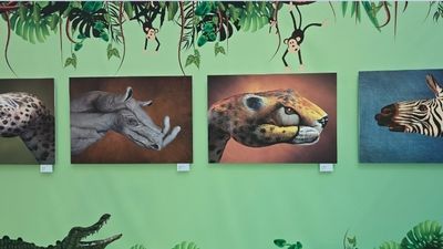 De manos a lienzos: 'Handimals' de Guido Daniele llega al Hospital 12 de octubre con un mensaje por la naturaleza
