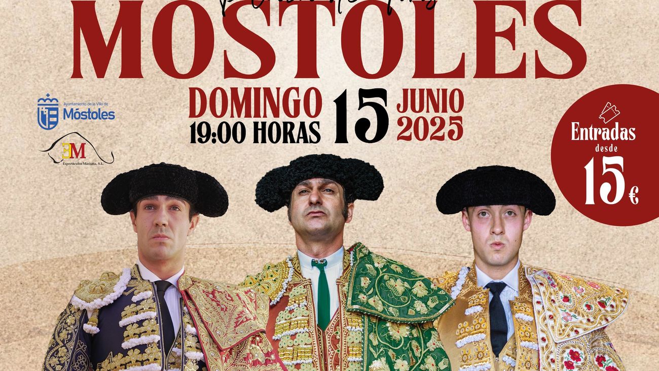 Cartel de la vuelta de los toros a Móstoles