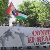 Sumar, Podemos e IU se manifiestan en Madrid contra el rearme y el gasto militar