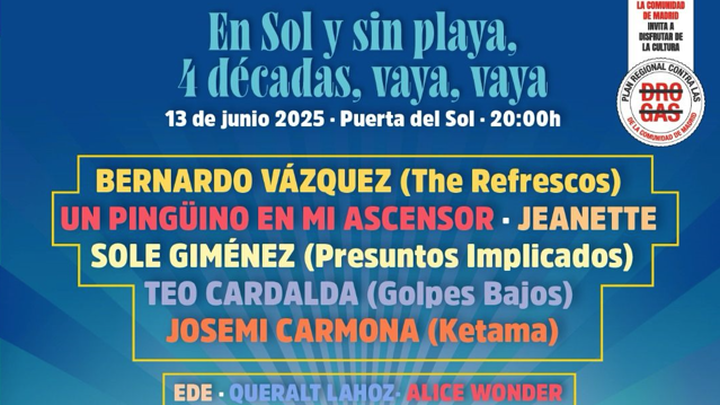 Cartel del concierto 'En Sol y sin playa, 40 años, vaya, vaya' / TELEMADRID