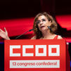 Montero sustituye a Sánchez en CCOO y dice que al Gobierno le "sobran" motivos para continuar
