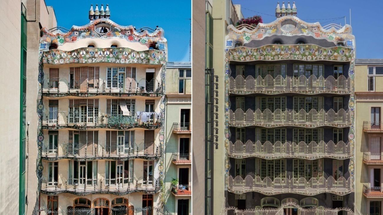La icónica Casa Batlló de Gaudí recupera el aspecto original de su fachada oculta