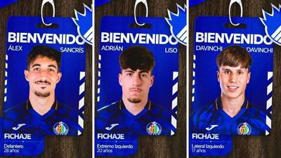 Adrián Liso, Álex Sancris y Davinchi, los tres nuevos fichajes del Getafe