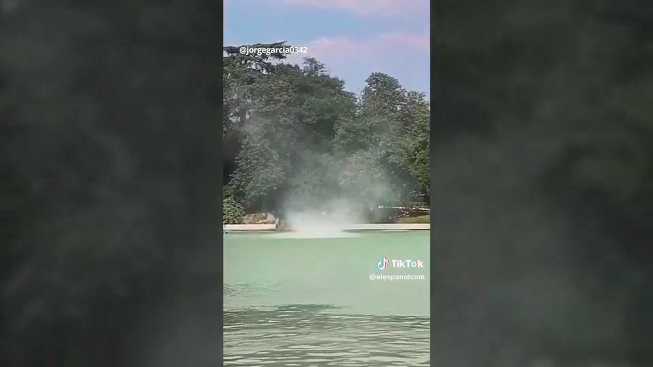 Una pequeña manga marina sorprendía a los visitantes de El Retiro