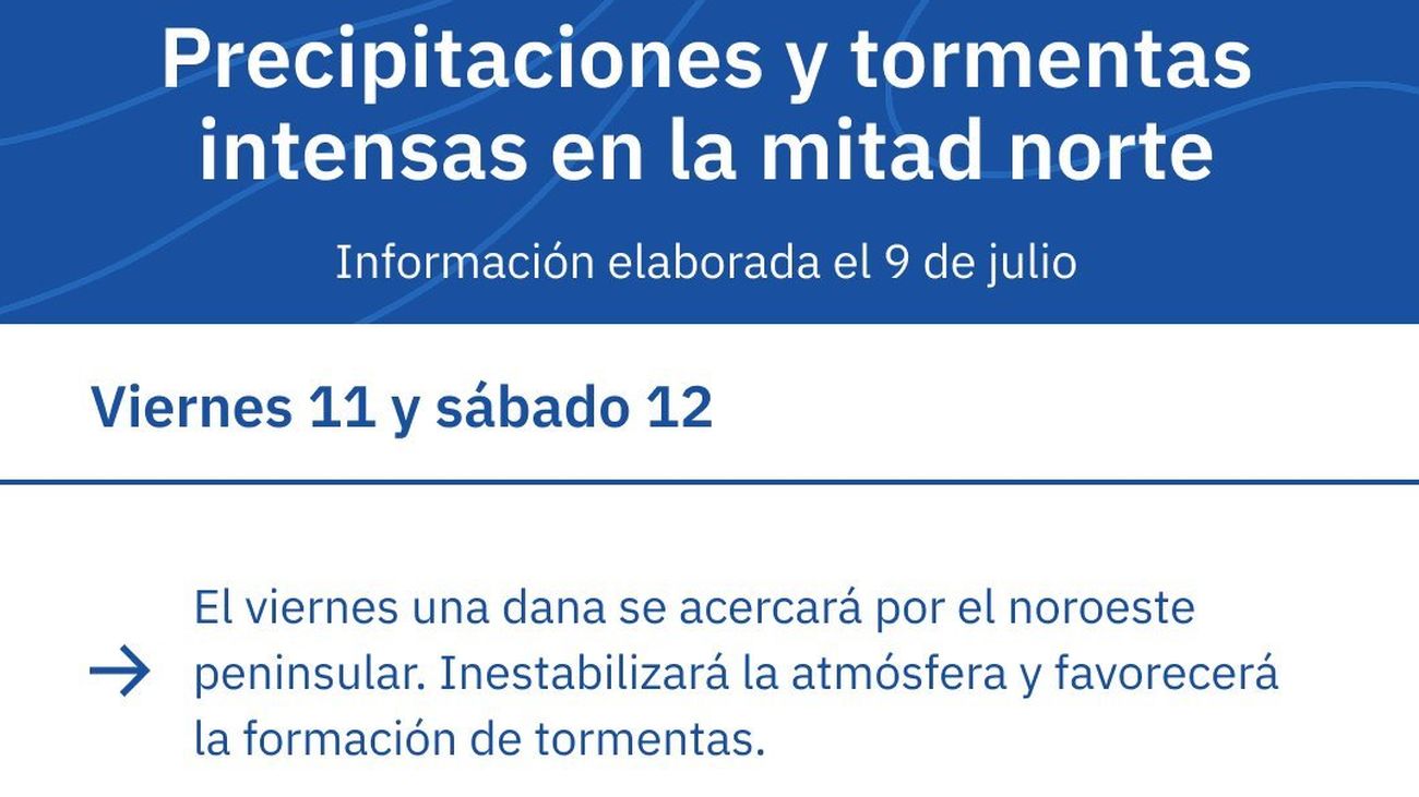 Aviso amarillo por lluvias y tormentas en la Sierra