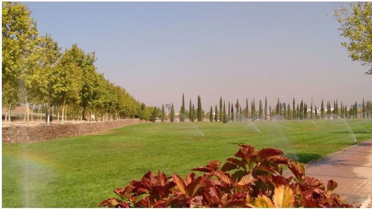 Riego de un parque de Alcorcón