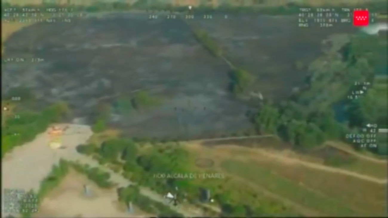 Incendio de pastos en Alcalá de Henares que deja 17 hectáreas calcinadas