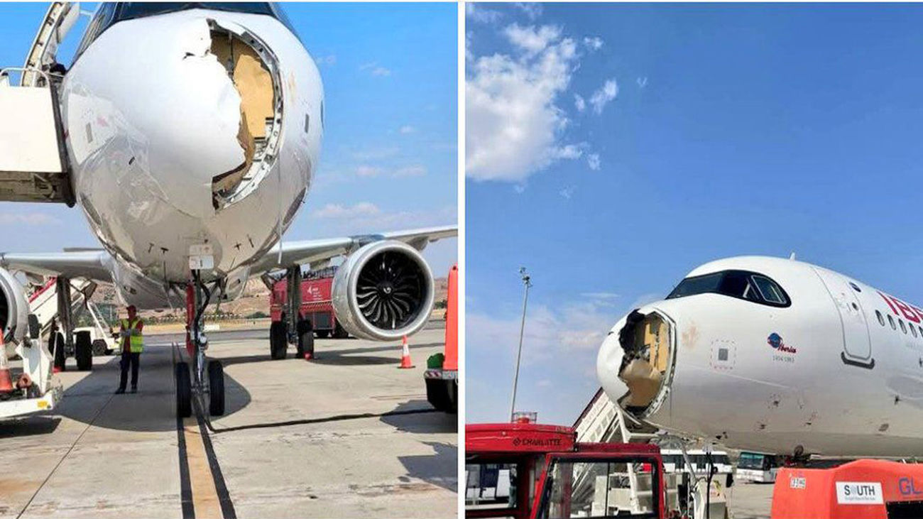 Regresa a Barajas un avión con destino París tras impactar con un ave