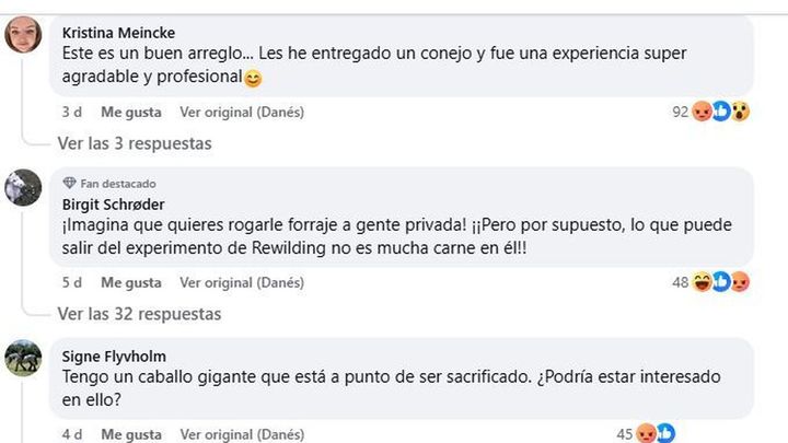 Algunas de las respuestas de los usuarios a la publicación del post del zoo / Facebook