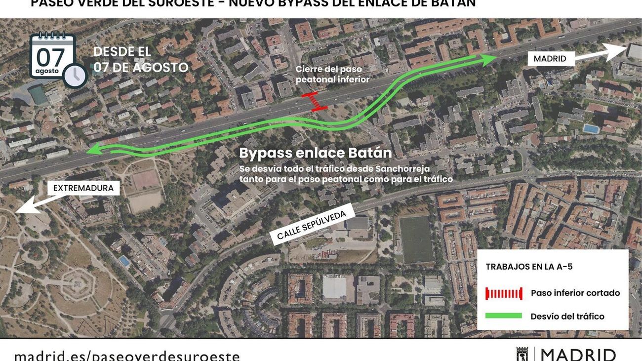 Abierto desde este jueves el nuevo desvío en la A-5 hasta el baipás de Batán