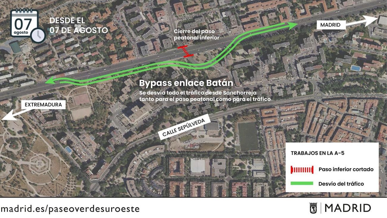 Abierto desde este jueves el nuevo desvío en la A-5 hasta el baipás de Batán