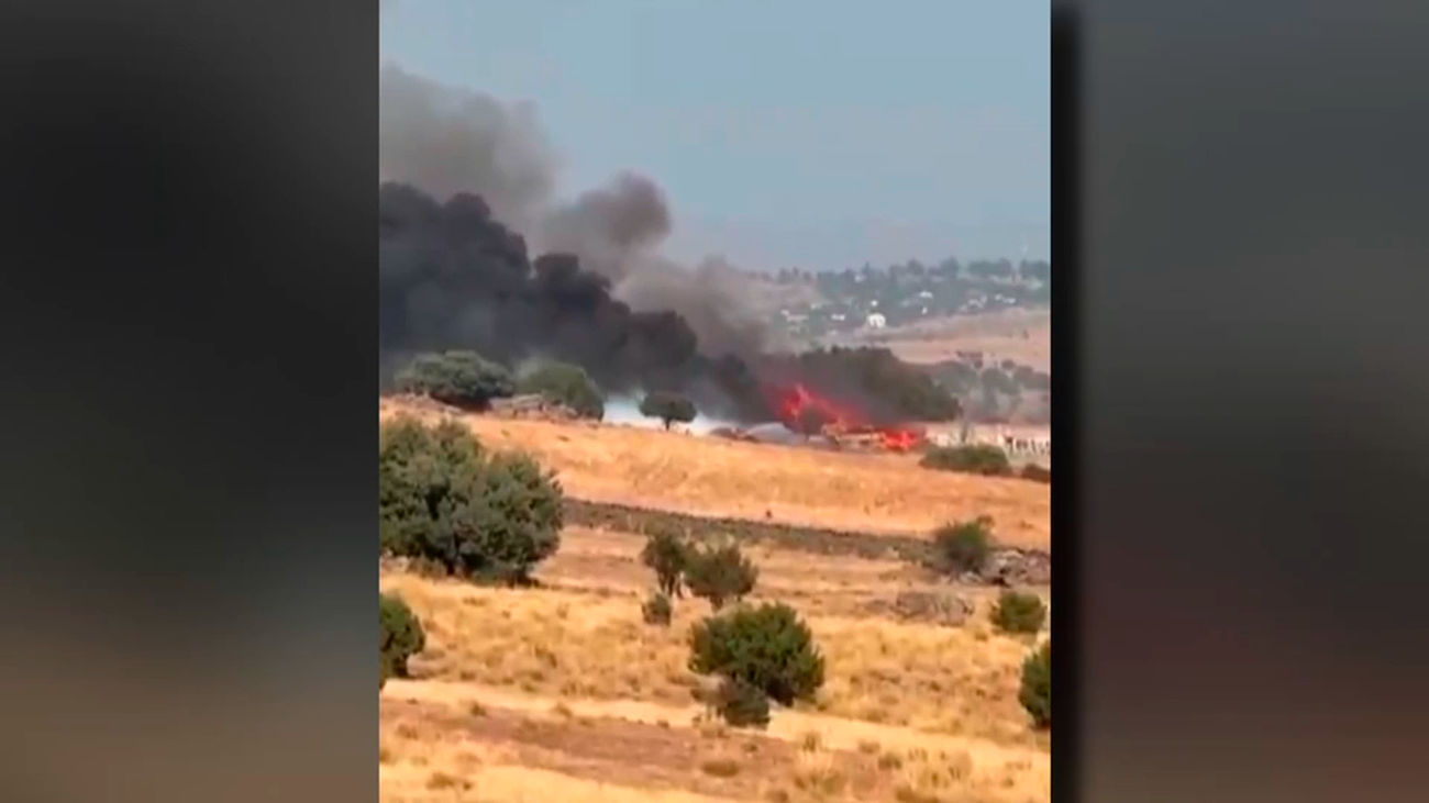 Susto en San Agustín de Guadalix por un incendio junto a una explotación ganadera