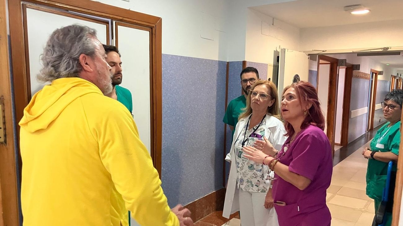 Simulacro de una agresión a sanitarios en el Hospital de Puerto Real (Cádiz).