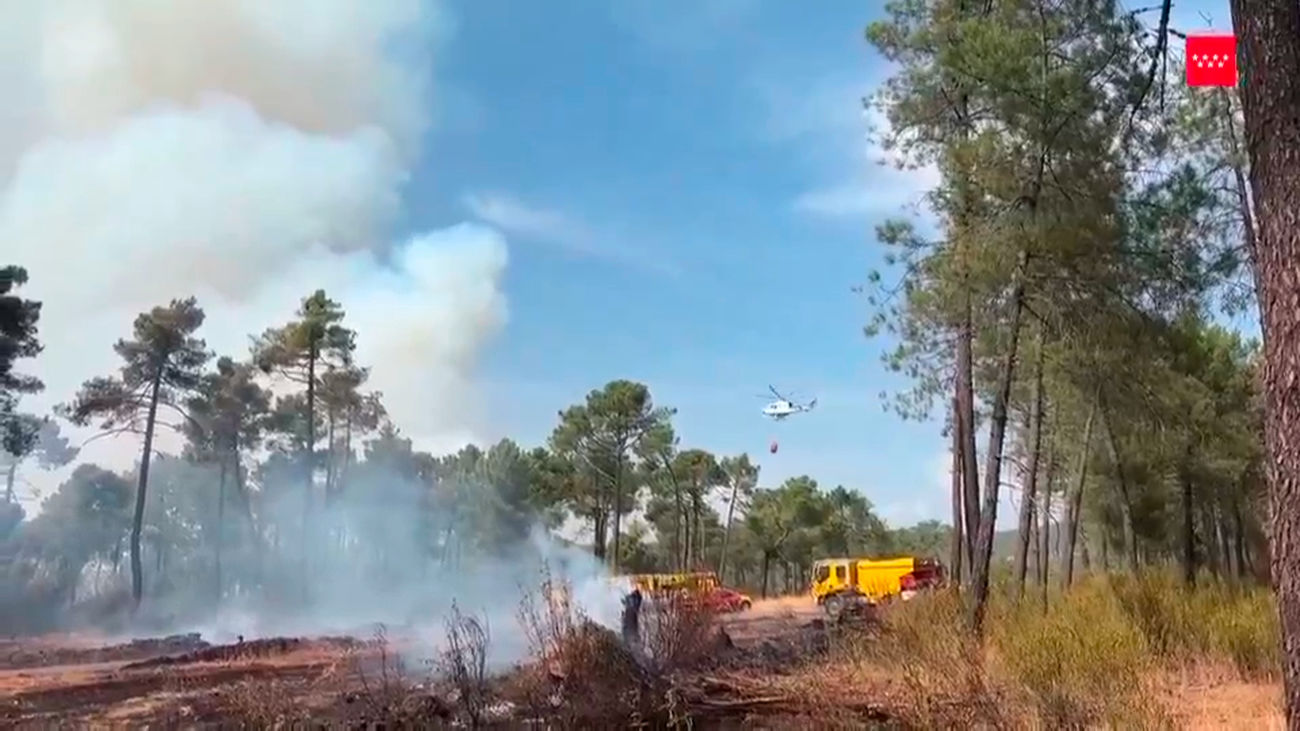 Estabilizados los fuegos de Navas del Marqués y San Bartolomé de Pinares pero continúa el riesgo de rebrotes